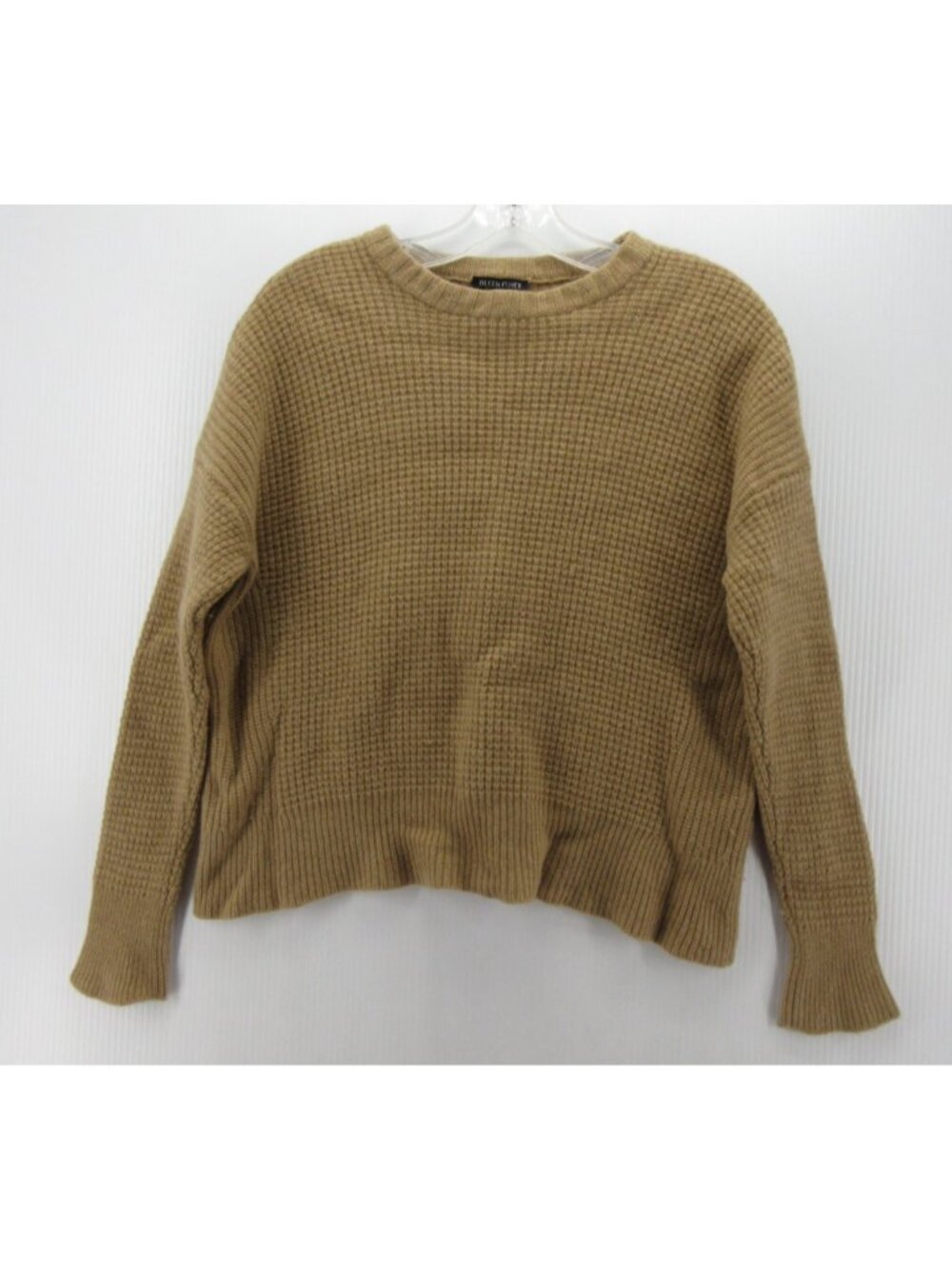 Eileen Fisher Sweater Medium Cashmere Wool Waffle Knit Ribbed *